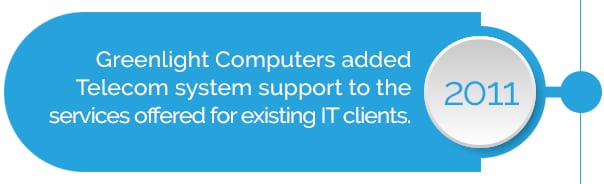 Greenlight Computers added telecoms support to services offered 2011 Greenlight Computers added telecoms support to services offered 2011