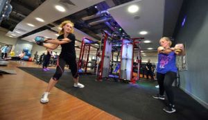 Women exercising in a gym