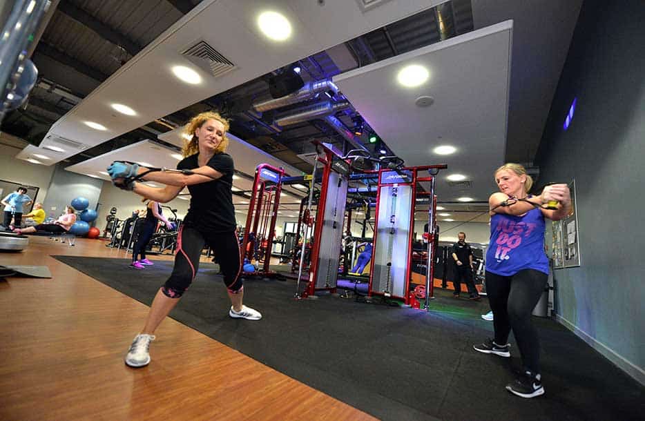 Women exercising in a gym
